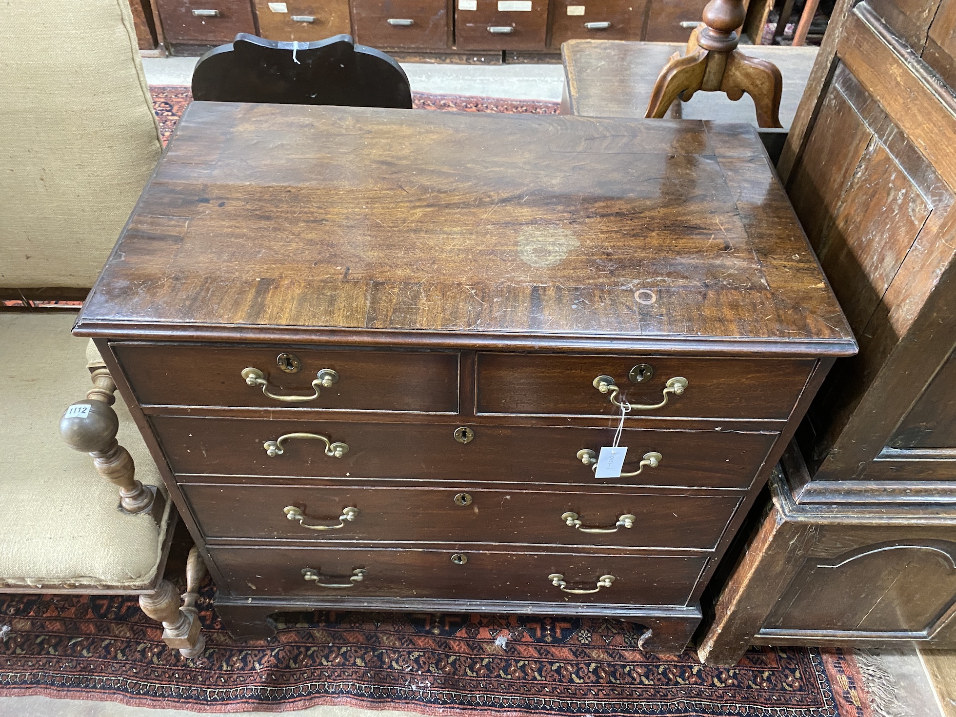 A George III mahogany chest, width 92cm, depth 50cm, height 91cm